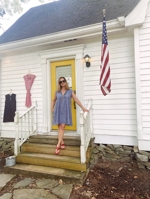 The Milton Dress in Stretch Chambray