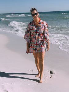 Seaside Cover-Up in Cheery Patchwork