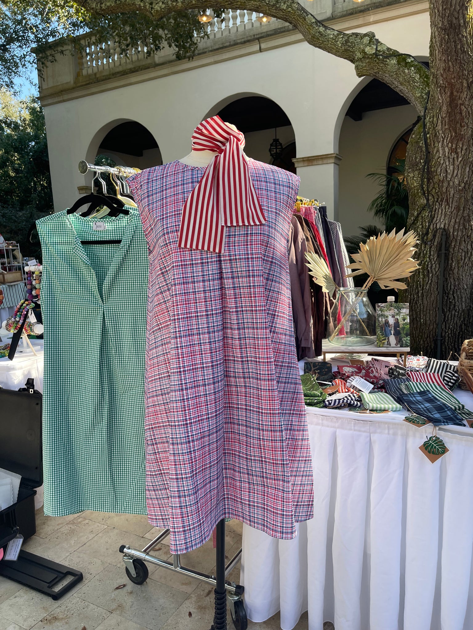 Milton Dress in Summer Red, White & Blue Plaid Pixie Co Milton Dress in Summer Red, White & Blue Plaid Pixie Co